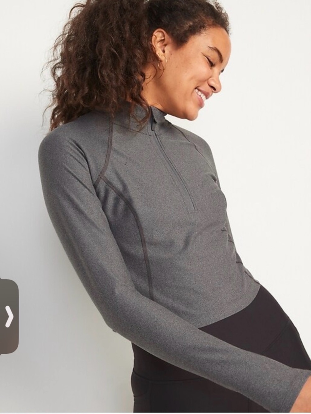 Old Navy Women's Heather Gray Half-Zip Athletic Top